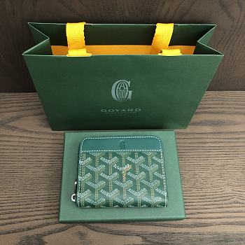 Okify Goyard Green Zipper Small Wallet 11.5x9.5cm