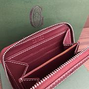 Okify Goyard Red Burgundy Zipper Small Wallet 11.5x9.5cm - 6