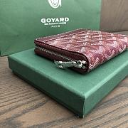Okify Goyard Red Burgundy Zipper Small Wallet 11.5x9.5cm - 3