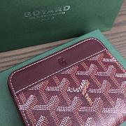 Okify Goyard Red Burgundy Zipper Small Wallet 11.5x9.5cm - 5