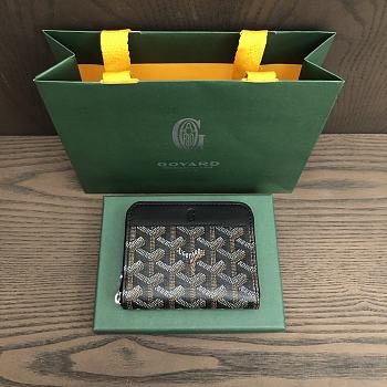 Okify Goyard Black Zipper Small Wallet 11.5x9.5cm