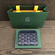 Okify Goyard Dark Blue Zipper Small Wallet 11.5x9.5cm - 1