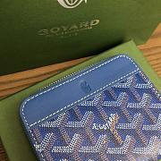 Okify Goyard Blue Zipper Small Wallet 11.5x9.5cm - 5