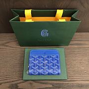Okify Goyard Blue Zipper Small Wallet 11.5x9.5cm - 1