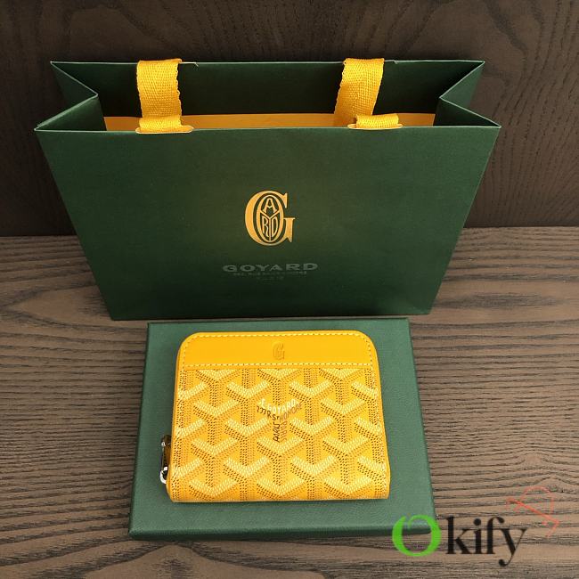 Okify Goyard Yellow Zipper Small Wallet 11.5x9.5cm - 1