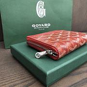 Okify Goyard Red Zipper Small Wallet 11.5x9.5cm - 4