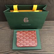 Okify Goyard Red Zipper Small Wallet 11.5x9.5cm - 3