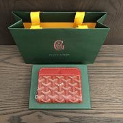 Okify Goyard Red Zipper Small Wallet 11.5x9.5cm - 1