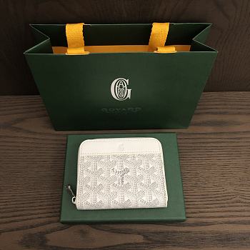 Okify Goyard White Zipper Small Wallet 11.5x9.5cm