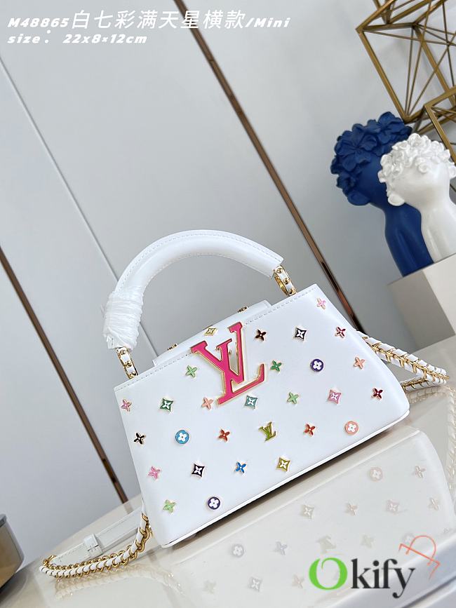 Okify Louis Vuitton x TM Mini Capucines East West Bag White M27636 22x12x8cm - 1