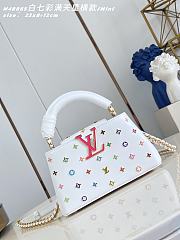 Okify Louis Vuitton x TM Mini Capucines East West Bag White M27636 22x12x8cm - 1
