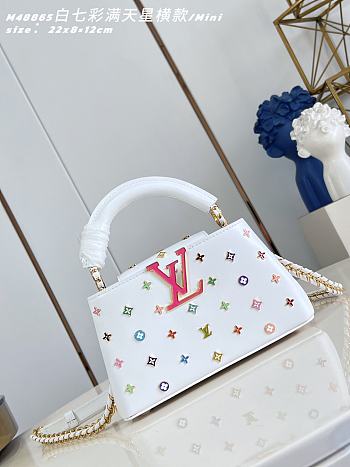 Okify Louis Vuitton x TM Mini Capucines East West Bag White M27636 22x12x8cm