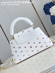 Okify Louis Vuitton x TM Small Capucines East West Bag White M27636 27x14x8cm - 4