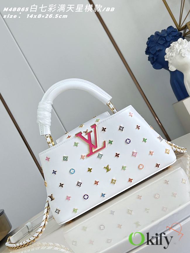 Okify Louis Vuitton x TM Small Capucines East West Bag White M27636 27x14x8cm - 1
