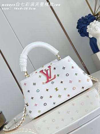 Okify Louis Vuitton x TM Small Capucines East West Bag White M27636 27x14x8cm