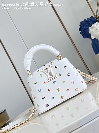 Okify Louis Vuitton x TM Mini Capucines East West Bag White M14165 22x12x8cm