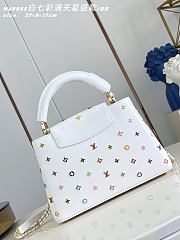 Okify Louis Vuitton x TM Small Capucines East West Bag White M14165 27x14x8cm - 5