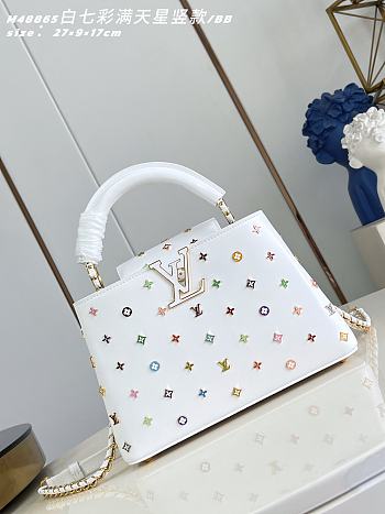 Okify Louis Vuitton x TM Small Capucines East West Bag White M14165 27x14x8cm