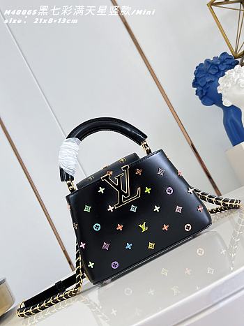 Okify Louis Vuitton x TM Mini Capucines East West Bag Black M27637 22x12x8cm