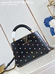 Okify Louis Vuitton x TM Small Capucines East West Bag Black M27637 27x14x8cm - 1