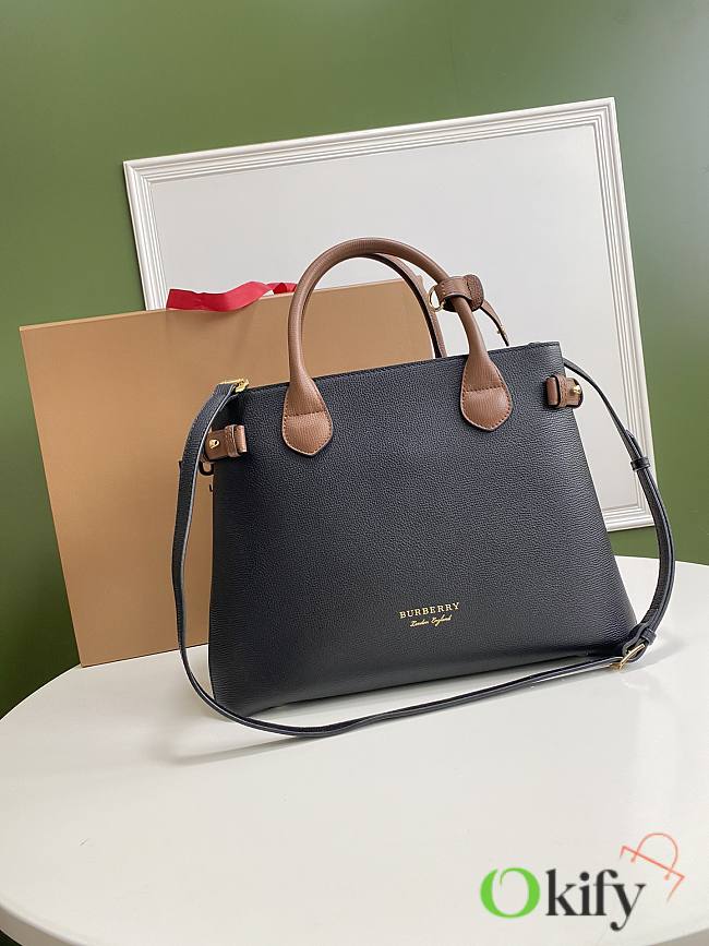 Okify Burberry Banner Bag Black And Brown 34x25x16cm - 1