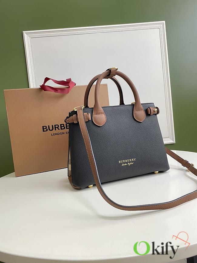 Okify Burberry Banner Bag Black Brown 26cm - 1