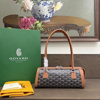 Okify Goyard Bonbonniere Bag Black And Brown 30x12x10.5cm