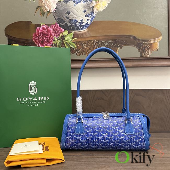 Okify Goyard Bonbonniere Bag Blue 30x12x10.5cm - 1