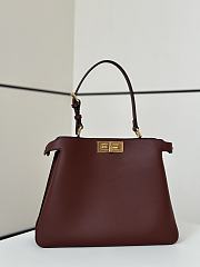 Okify Fendi Peekaboo Medium Bag Red Burgundy 33x25.5x10cm - 1