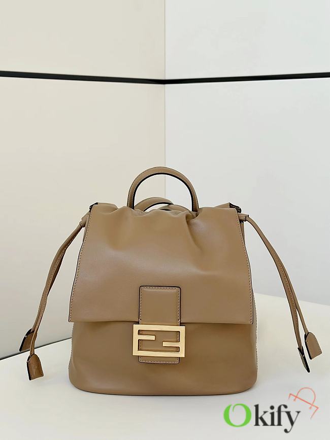 Okify Fendi Beige Backpack 26x23x12cm - 1