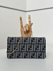 Okify Fendi Baguette Denim Wallet On Chain Bag 21x11.5x5cm - 4