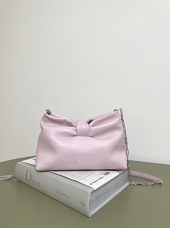 Okify Dior Small Bow Bag Pink Lambskin 27x18x8cm