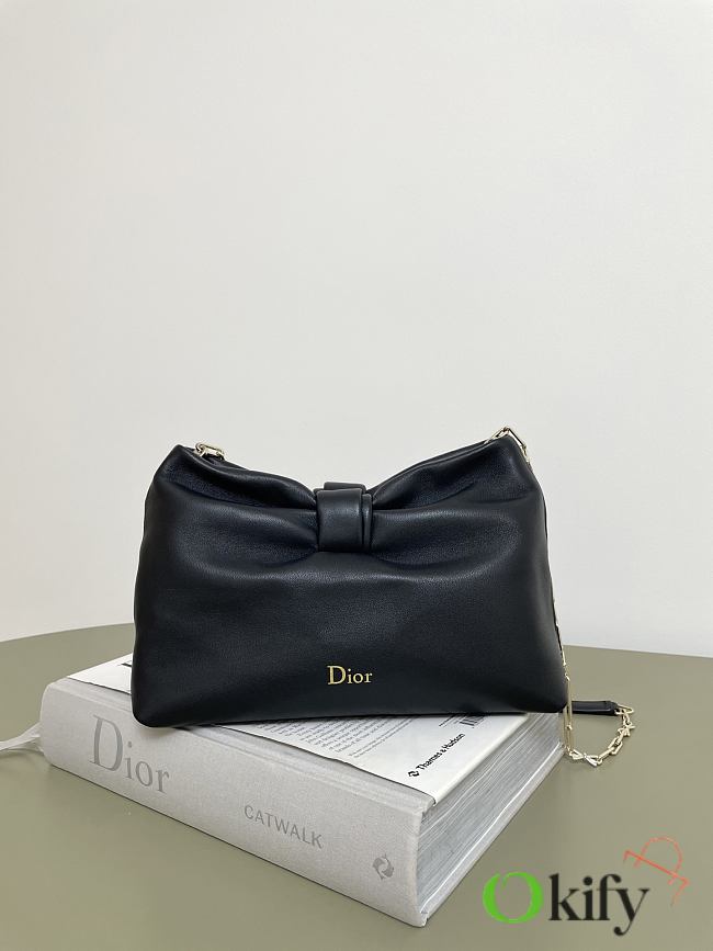 Okify Dior Small Bow Bag Black Lambskin 27x18x8cm - 1