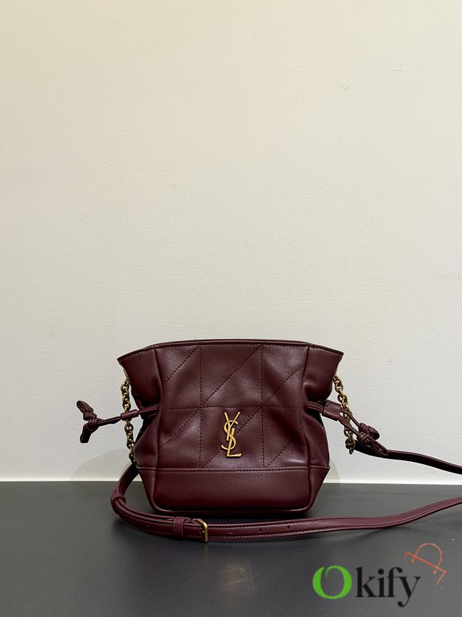 Okify YSL Jamie Mini Bag Red Burgundy 15.5x14.5x8cm - 1