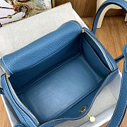 Okify Hermes Lindy 26 Clemence Bag Blue 26cm - 5