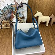 Okify Hermes Lindy 26 Clemence Bag Blue 26cm - 4