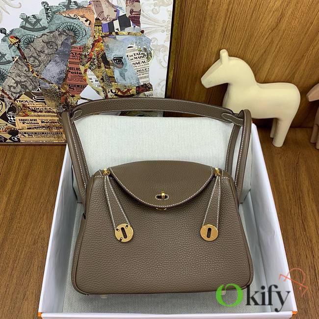 Okify Hermes Lindy 26 Clemence Bag Gray 26cm - 1