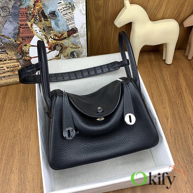 Okify Hermes Lindy 26 Clemence Bag Black 26cm - 1