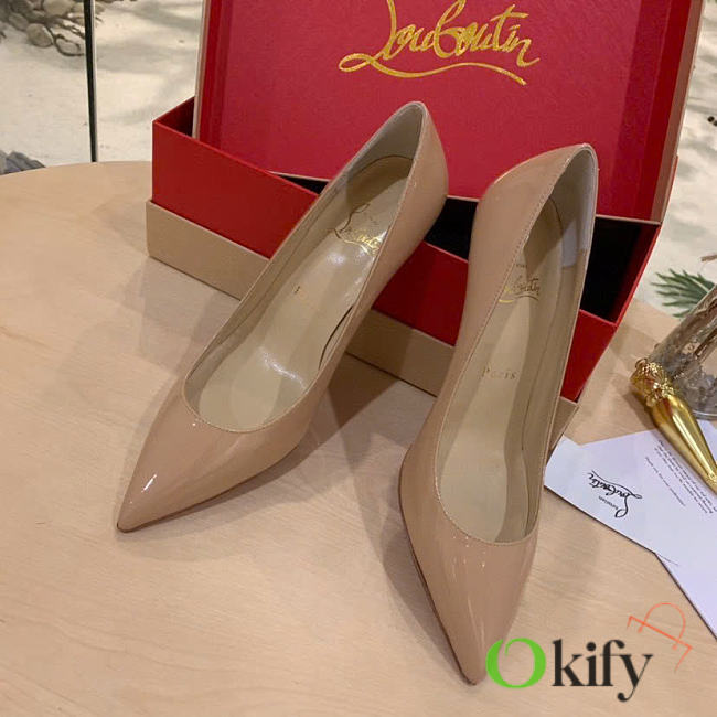 Okify Christian Louboutin Kate Beige High Heels 8481 - 1