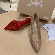 Okify Christian Louboutin Kate Beige High Heels 8481 - 5