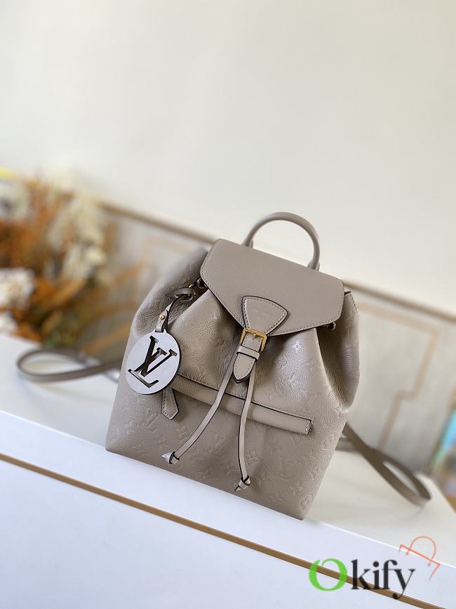 Okify Louis Vuitton Montsouris PM Beige Backpack M45410 33x27.5x14cm - 1