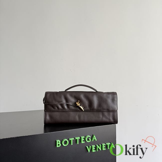 Okify Bottega Veneta Andiamo Clutch Bag Dark Brown Lambskin 31x13x3cm - 1