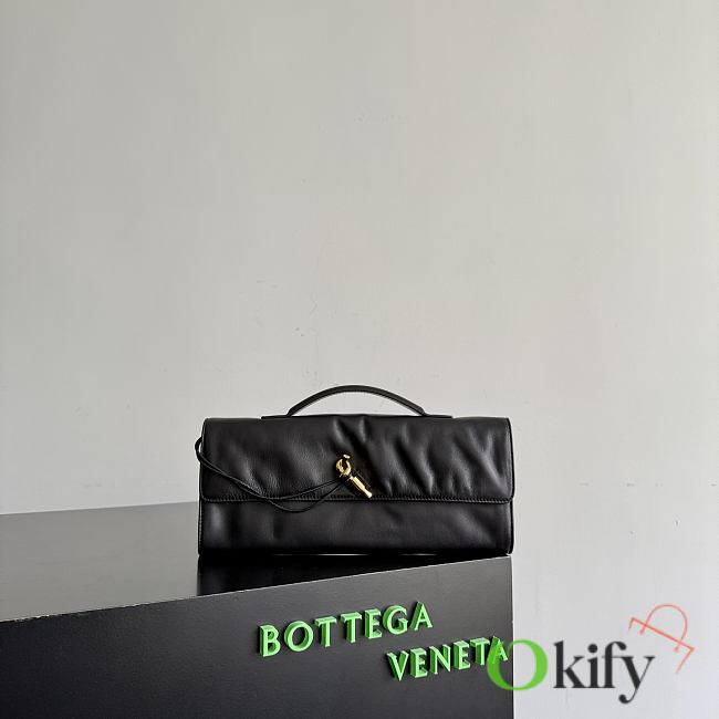 Okify Bottega Veneta Andiamo Clutch Bag Black Lambskin 31x13x3cm - 1