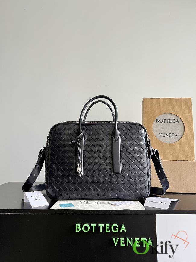 Okify Bottega Veneta Getaway Briefcase Black 39x28.5x8cm - 1