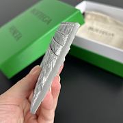 Okify Bottega Veneta Silver Card Holder 10x8x0.5cm - 4