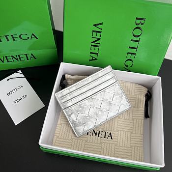 Okify Bottega Veneta Silver Card Holder 10x8x0.5cm