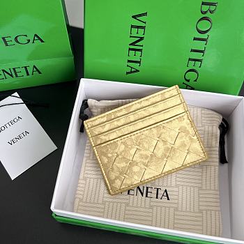Okify Bottega Veneta Gold Card Holder 10x8x0.5cm