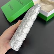 Okify Bottega Veneta Silver Zipper Bi-fold Wallet 14.5x9.5cm - 2