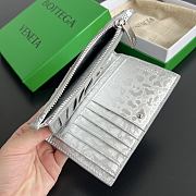 Okify Bottega Veneta Silver Zipper Bi-fold Wallet 14.5x9.5cm - 3
