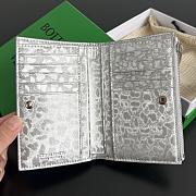 Okify Bottega Veneta Silver Zipper Bi-fold Wallet 14.5x9.5cm - 4